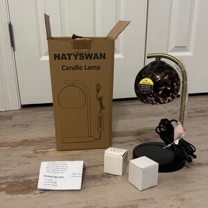 Natyswan Candle Lamp with Leopard Print Shade